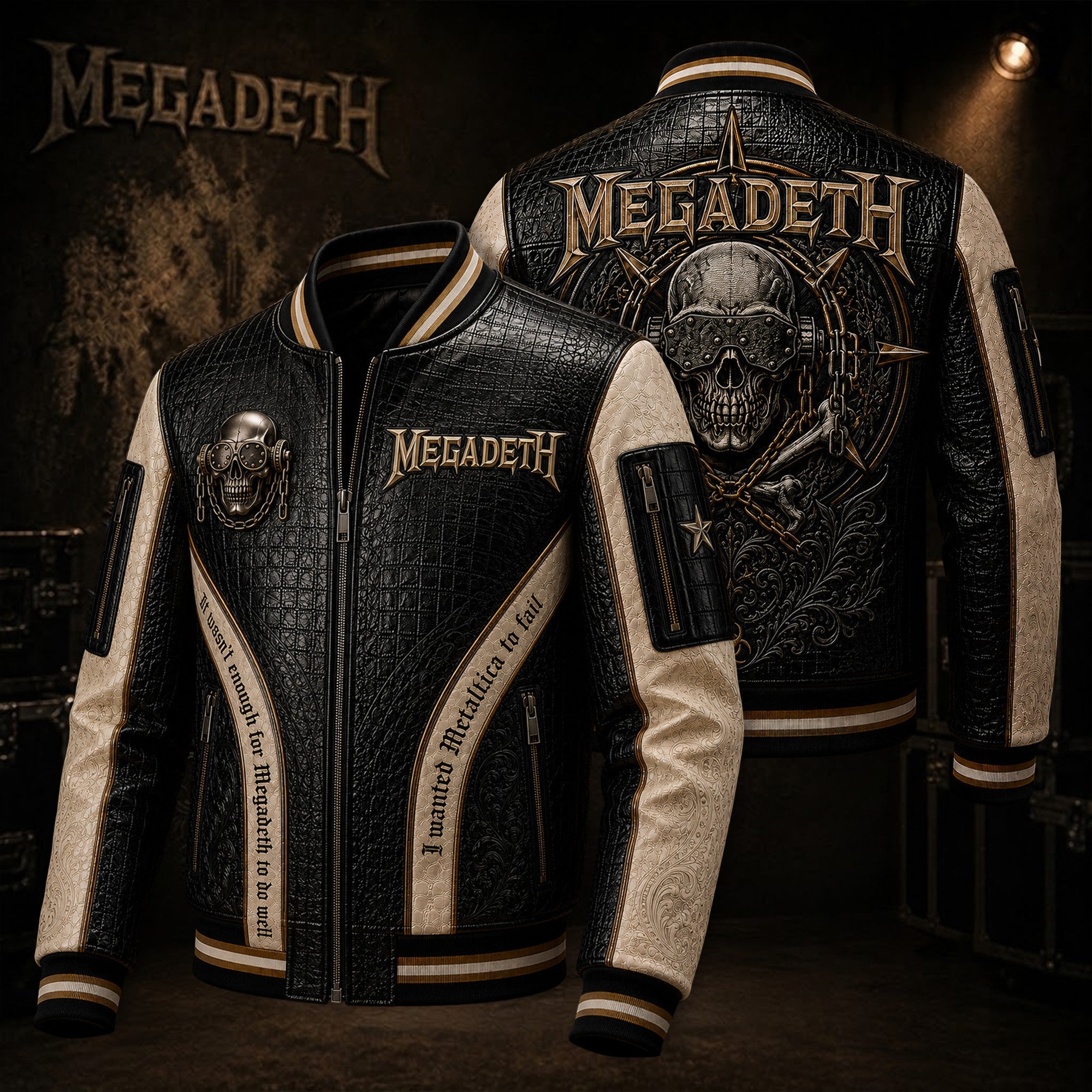 Premium MGD Leather Zipper Jacket PVNA