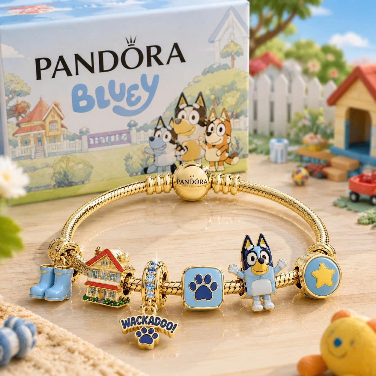 BLU Gold Charm Bracelet Set TTN